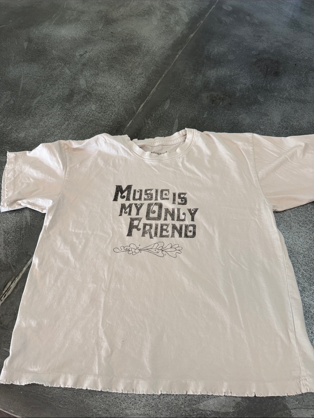 Stoned Immaculate White Graphic Tee with Black Script